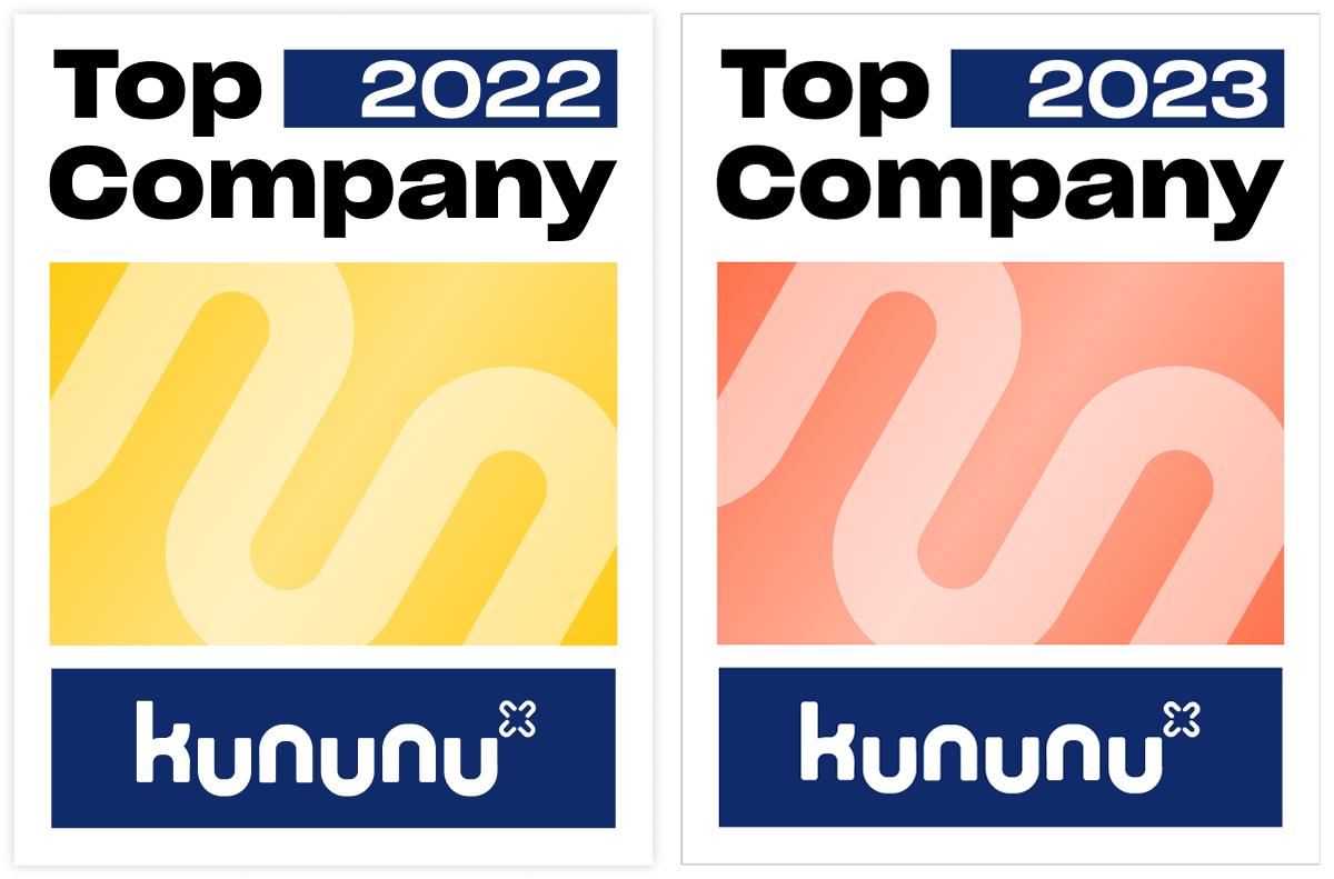 Kununu Top Company 2022 + 2023 Badges